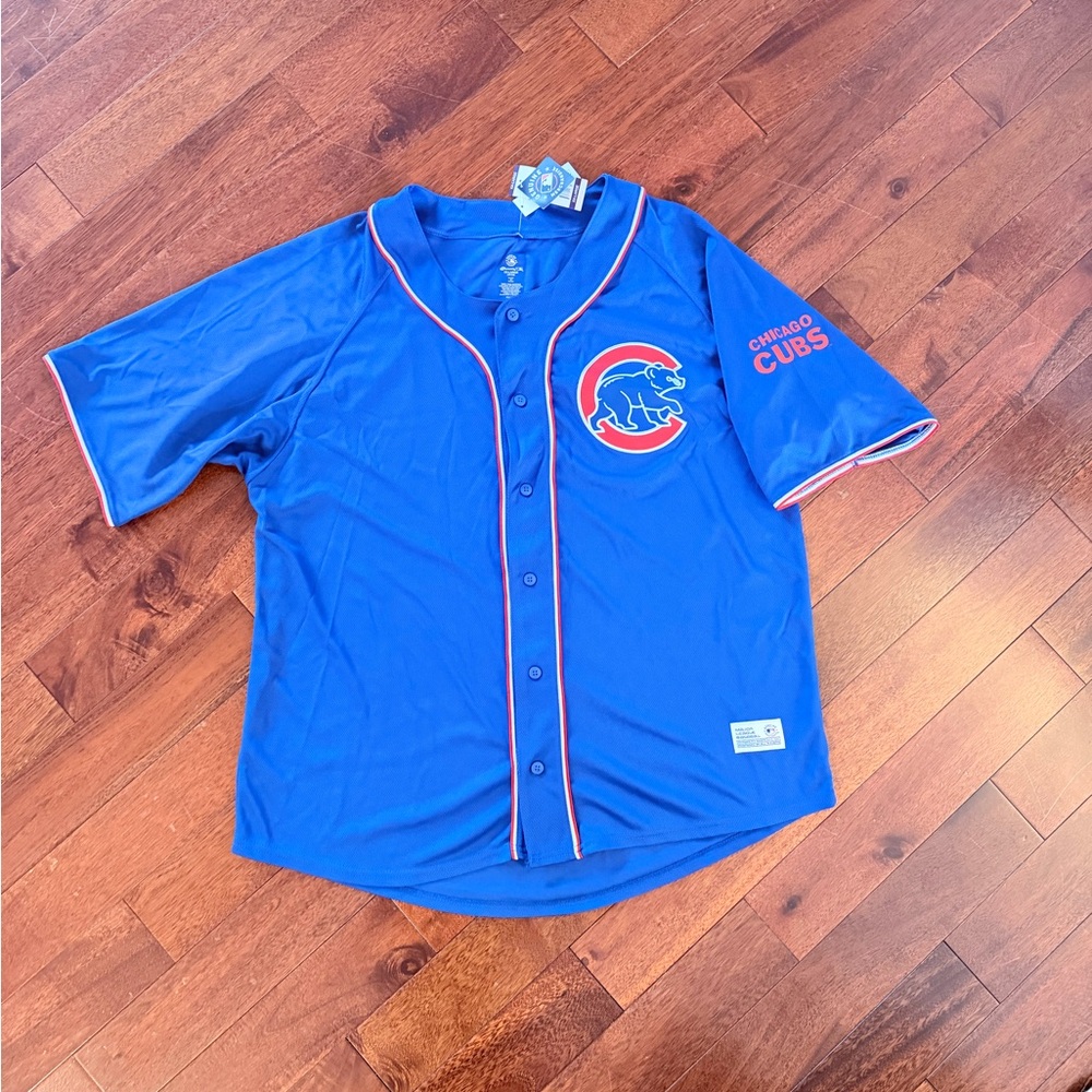 NWT Chicago Cubs Royal Blue MLB Jersey Sz XXL Short Sleeve Button Down NEW